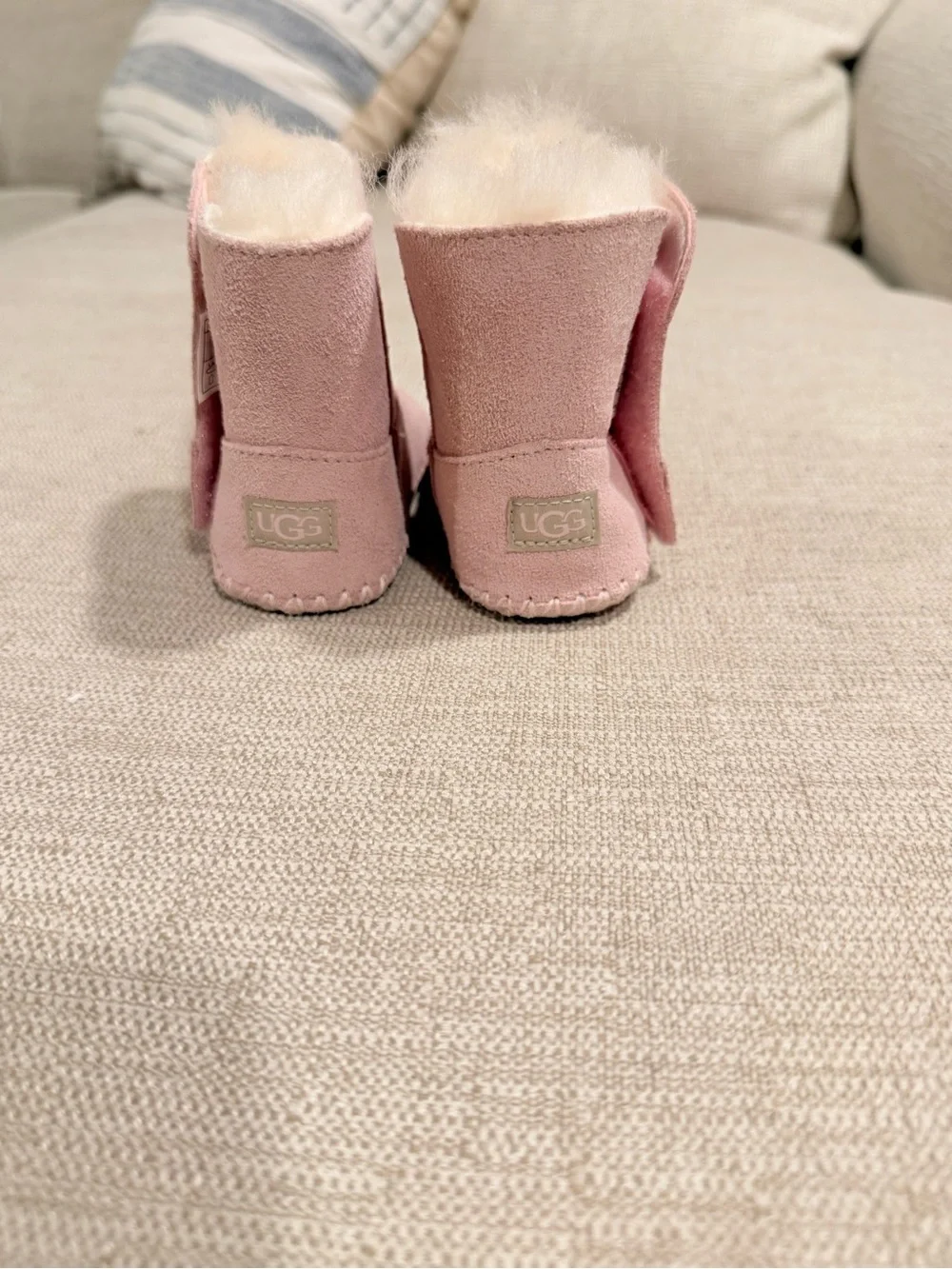 UGG Pink Plush-Lined Baby Walker Boots